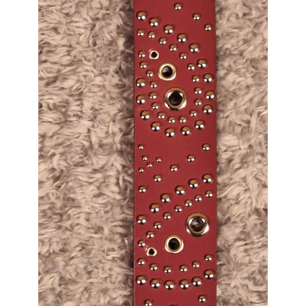 Rebecca Minkoff Berry Red Studded Genuine Leather Belt RM100042 Medium NEW